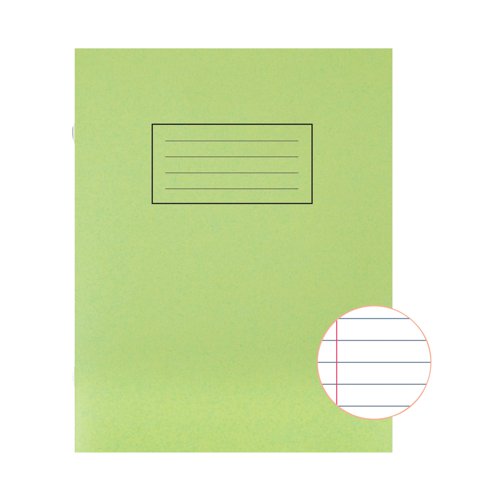 Silvine Exercise Book Ruled 229x178mm Green (Pack of 10) EX102