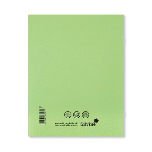 Silvine Exercise Book Ruled 229x178mm Green (Pack of 10) EX102