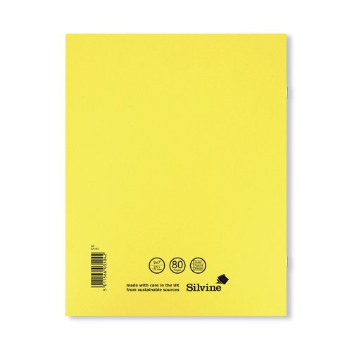 Silvine Exercise Book Ruled 229x178mm Yellow (Pack of 10) EX103