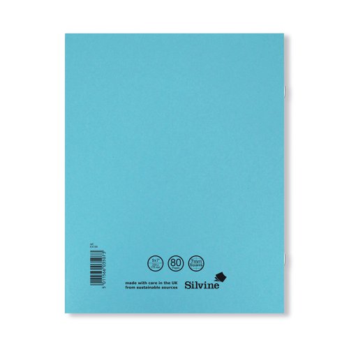 Silvine Exercise Book 7mm Squares 229x178mm Blue (Pack of 10) EX106