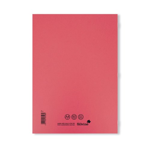 Silvine Exercise Book A4 Ruled with Margin Red (10 Pack) EX107