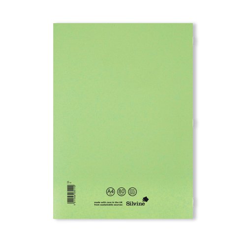 Silvine Exercise Book A4 Ruled with Margin Green (10 Pack) EX110