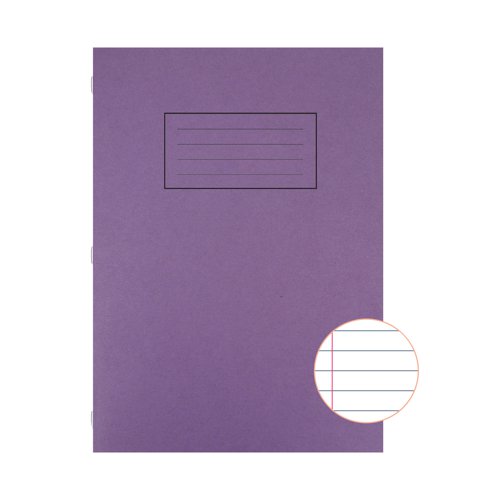 Silvine Exercise Book A4 Ruled with Margin Purple (10 Pack) EX111