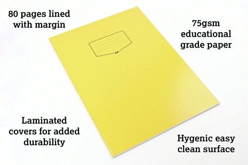 Silvine Tough Shell Exercise Book A4+ Yellow (Pack of 25) EX154