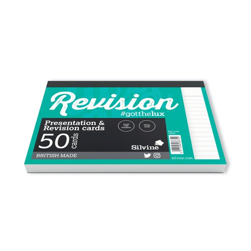 Silvine 50 Revision Notecard Pad Lined White (Pack of 1000) CR50