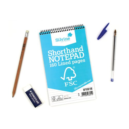 Silvine Envrion Shorthand Notepad 127x203mm (Pack of 10) FSC160 | Sinclairs