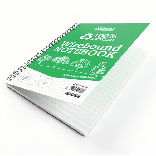 Silvine Recycled Wirebound Notebook Ruled 104 Pages A5 (Pack of 12) TWREA5