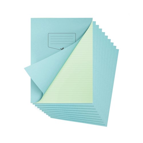 Silvine Sen Exr Book 8mm Feint/Margin 48Pg A4 Green Pack of 10 SEN111