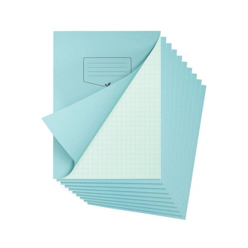 Silvine Sen Exr Book 10mm Squared 48Pg A4 Blue Pack of 10 SEN116