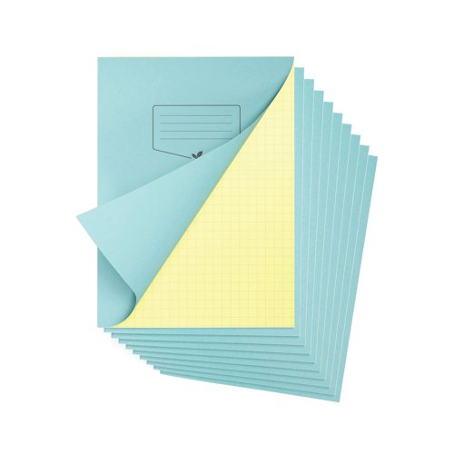 Silvine Sen Exr Book 10mm Squared 48Pg A4 Yellow Pack of 10 SEN118