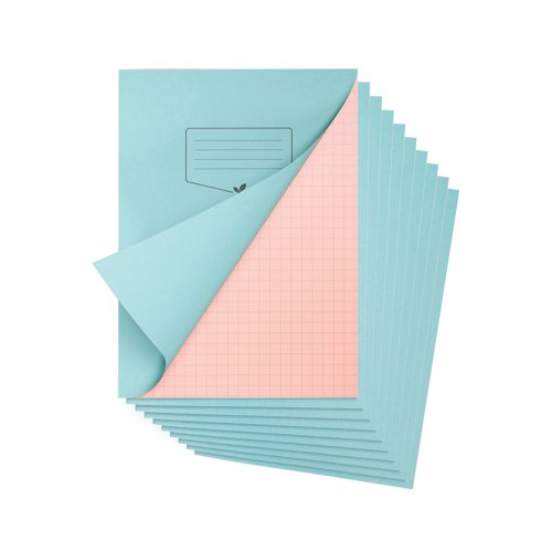 Silvine Sen Exr Book 10mm Squared 48Pg A4 Pink Pack of 10 SEN120
