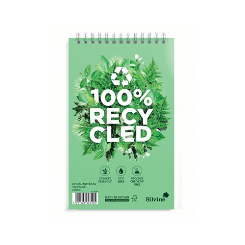 Silvine Premium Recycled Reporters Notebook 125x203mm 160 Pages (Pack of 3) R100-P