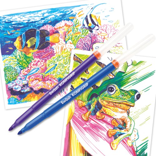 Swash KOMFIGRIP Colouring Pen Broad Tip Assorted (300 Pack) TC300BD | Eastpoint