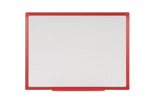 Bi-Office Maya Drywipe Gridded Whiteboard Red Frame 240x120cm MB8621206