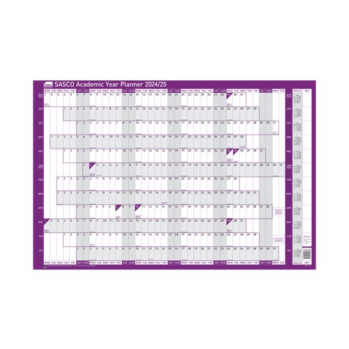 Sasco Academic Year Planner Mounted 2025-26 SY1075325