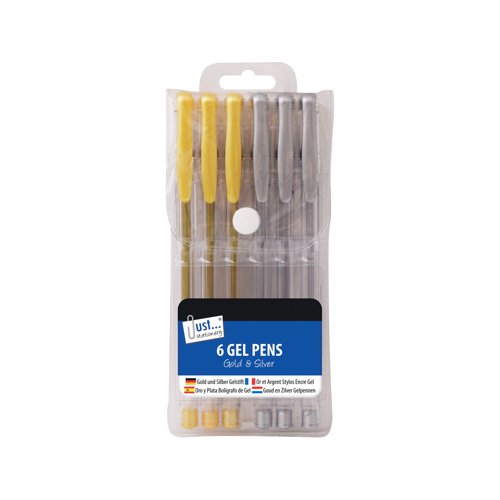 Tallon 3 Gold and 3 Silver Gel Pens Per Pack x6 (Pack of 12) 1224/48