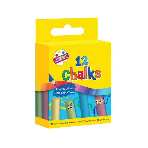 Artbox Colour Chalks in Hanging Box Assorted x12 Pack of 12 1209