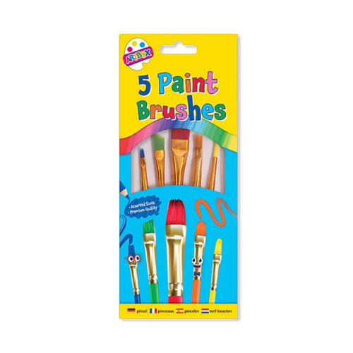 Artbox Paint Brushes x5 Assorted Pack of 12 5453
