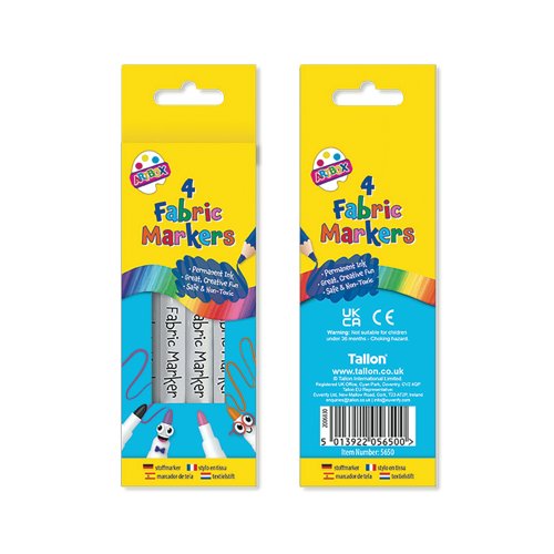 Artbox Fabric Marker Pens Assorted Pack of 12 5650