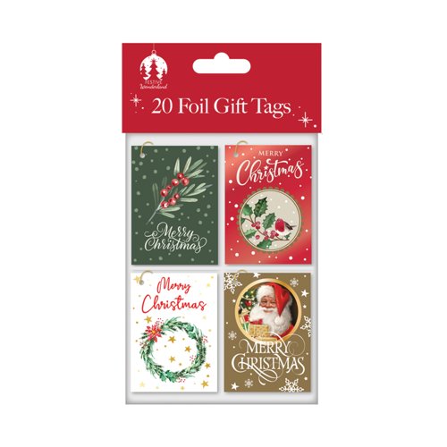 Traditional Christmas Gift Tags x20 Pack of 12 X9168B