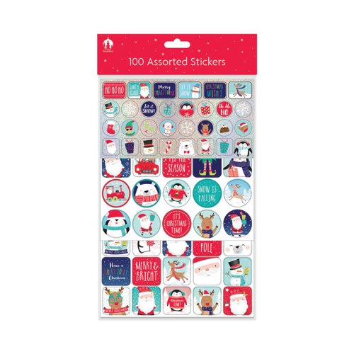 Christmas Activity Assorted Stickers x100 Pack of 12 X9711A