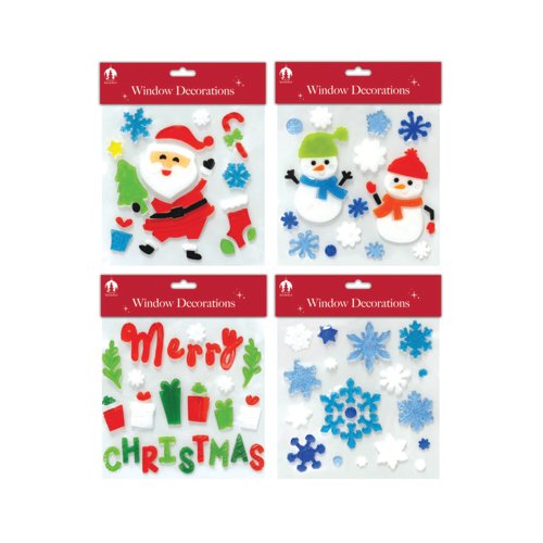 Christmas Home Decoration Window Gels Square Pack of 24 X9882A
