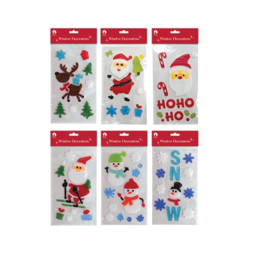 Christmas Home Decoration Window Gels Pack of 12 X9902A
