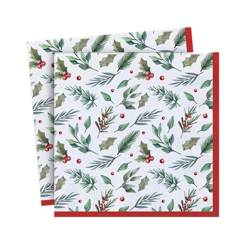 Traditional Christmas Party Paper Napkins x20 Pack of 12 X9981B