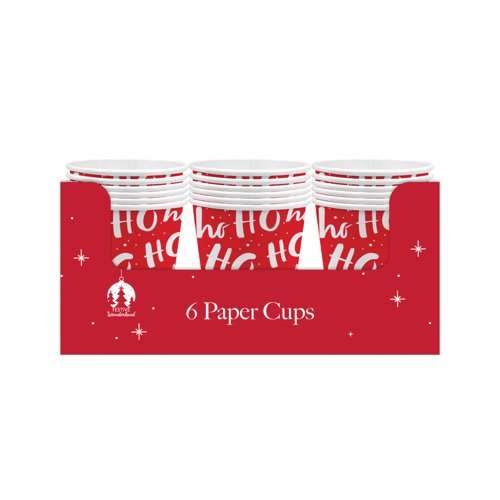Contemporary Christmas Party Paper Cups x6 Pack of 12 X9984B