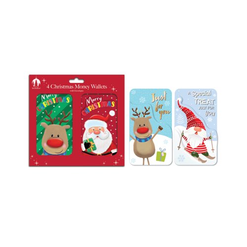 Christmas Money Wallets x4 Pack of 12 X9050B