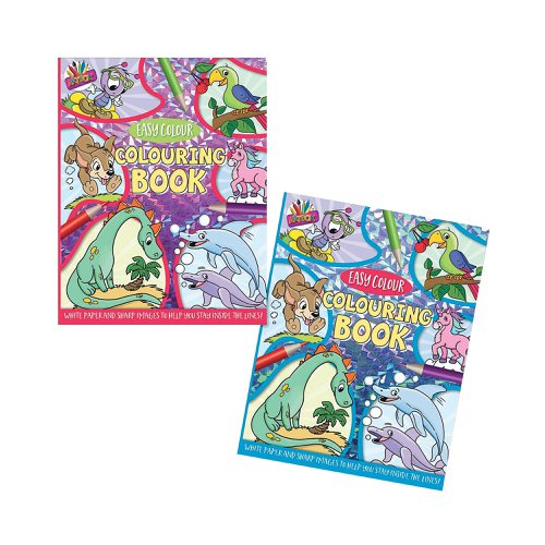 TAL6840 | Create vibrant and colourful images with these Artbox Easy Colour Colouring Books. This collection of vibrant illustrations are printed on high quality 80gsm paper and have bold lines ensuring that your colouring is neat and stays within the lines. These colouring books are supplied in packs of 12.