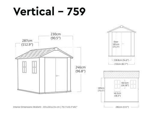 Keter Newton Plus Shed 7.5x9ft Grey KET260265