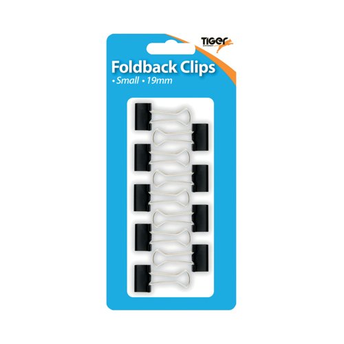 Tiger Fold Back Clips 19mm Small x9 Clips (Pack of 12) 302004