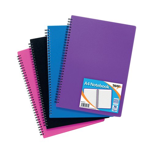 Sundry A4 Wiro Polypropylene Notebook (5 Pack) 301471 | Tiger Stationery Ltd