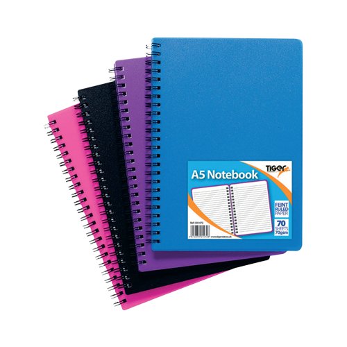 Sundry A5 Wiro Polypropylene Notebook (5 Pack) 301472