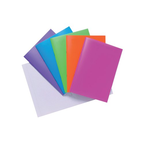 Polypropylene Covered Notebooks A4 40 Sheets Assorted (10 Pack) 301550