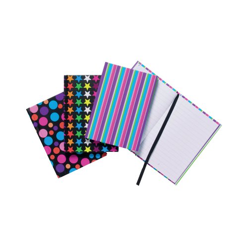 A6 Fashion Feint Ruled Casebound Notebooks Assorted Designs (Pack of 10) 301642