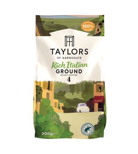 A unique blend of coffees from Latin America and Africa selected by the highly trained and qualified team of Q-graders at Taylors. This 100% ground arabica coffee is expertly roasted to bring out the flavours of chocolate and almond. This pack contains 200g.