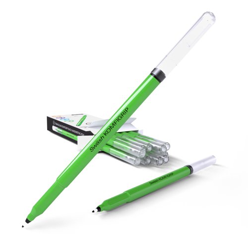 Swash KOMFIGRIP Handwriting Pen Black (Pack of 12) THW12BK EG60233 Buy online at Office 5Star or contact us Tel 01594 810081 for assistance