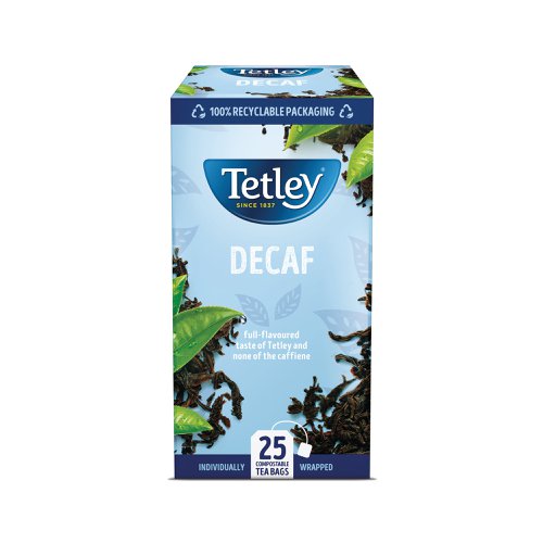 Including a selection of some of Tetley's favourite, premium-enveloped teas, this variety packs is ideal for caterers and casual tea drinkers alike. The Tetley Variety Box is bursting with natural and intense fruity flavours to satisfy any palate, including the below flavours: Raspberry & Pomegranate; Decaf; Zingy Lemon & Ginger; Fresh Mint; Camomile; and Green Lemon. Each flavour contains 25 tea bags. This pack contains 150 tea bags in total (6 x 25).