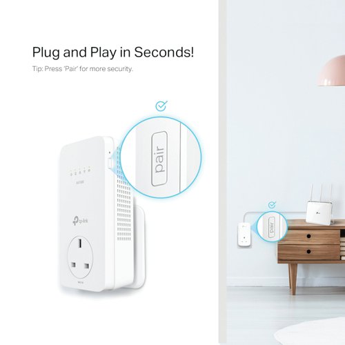 TP-Link AV1300 Gigabit Passthrough Powerline Wi-Fi Kit TL-WPA8631P KIT Home Plug Network TP05255