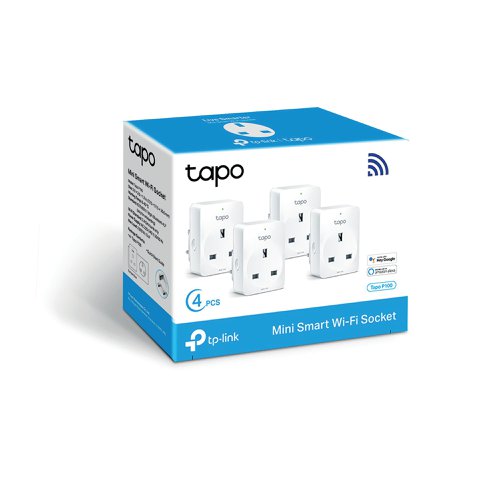 TP-Link Tapo P100 Mini Smart Wi-Fi Plug White (Pack of 4) Tapo P100-4-pack