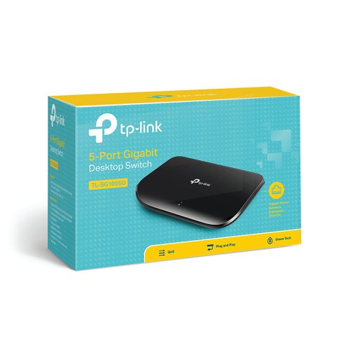 TP-Link 5-Port Desktop Gigabit Switch 5 10/100/1000Mbps V9.2 RJ45 Ports TL-SG1005D