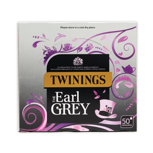 Twinings Earl Grey is a light tea scented with lemon and bergamot flavours, for a light soothing afternoon drink. The story goes that Earl Grey, the Georgian prime minister, was given cases of this tea by a Chinese Mandarin. He liked it so much he brought it home and asked Twinings to recreate it for him, Twinings Earl Grey still has all the taste of the original. Each tea bag is wrapped for freshness and hygiene. Ideal for use in cafes, canteens and break-out areas. Each pack contains 50 tea bags.