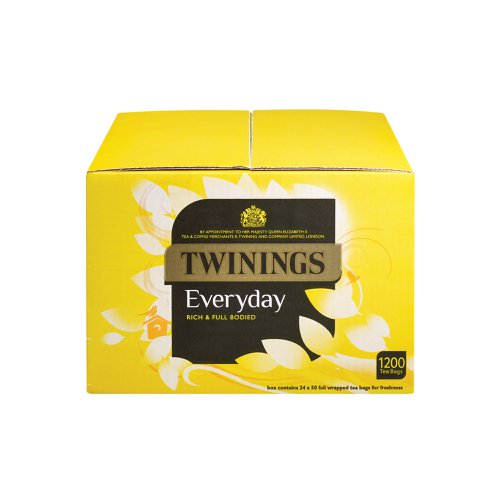 Enjoy Twinings Everyday Tea for a bright and refreshing cup of tea at any time of day. Everyday Tea takes the best of Yunnan, Assam, African and Indonesian tea, blended with the famed expertise of Twinings, to create a uniquely satisfying cup of tea. It uses tea leaves from the earlier tea harvests or flushes for the best possible flavour. This pack contains 1,200 tea bags.