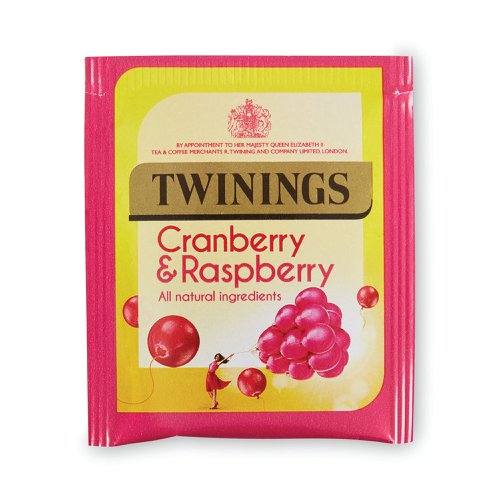 Enjoy the sweet tang of cranberries and raspberries with these Twinings fruit infusion tea bags. It's bursting with a taste of summer that you can enjoy all year long. Made with all-natural ingredients, this tea is caffeine free and contains no added sugar. Drink it hot in the winter or chilled with ice for the perfect summer's day. This pack contains 20 individually wrapped tea bags.