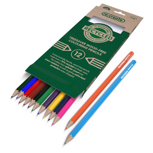 ReCreate Treesaver Recycled Colouring Pencils (12 Pack) TREE12COL