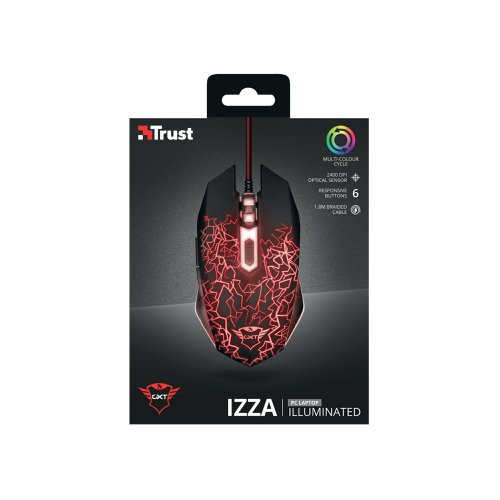 Trust GXT 105 IZZA Wired Gaming Mouse 6 Buttons LED Light 21683