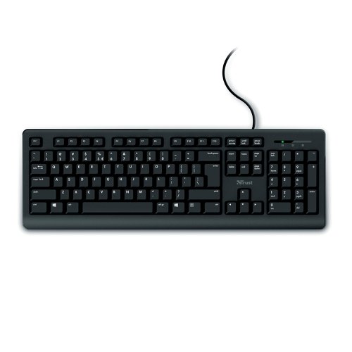 Trust TK-150 Wired Silent Keyboard UK Black 23984