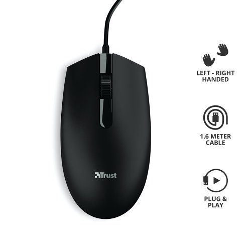 Trust TM-101 Wired Mouse Black 24274